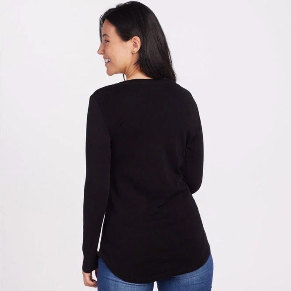 Woolx Eva Olive Green Long sleeve V-neck Tunic Top - Picture 5 of 6